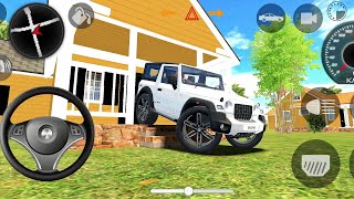 Driving Modified Mahindra White Thar  Gadi Wala Game  Indian Cars Simulator 3D  Car Ka Game [upl. by Cyrillus]