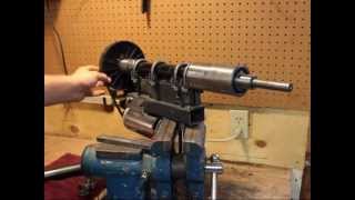 Part 2 Grooved Belt Treadmill Motor Wind Turbine Generator DC PVC Blades Gear up PMA Logan Lathe [upl. by Naz223]