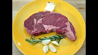 Pan Fried Ribeye Steak with Butter  PoorMansGourmet [upl. by Odlanyar737]