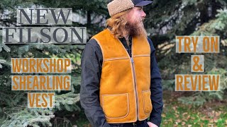 NEW Filson Workshop Shearling Vest Try on amp Review [upl. by Buzz]