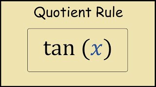 How to Differentiate tanx Using the Quotient Rule [upl. by Fredela]