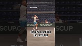 Djokovic practicing in Serbia for Davis Cup vs Greece tennis djokovic daviscup usopen federer [upl. by Nrehtac244]