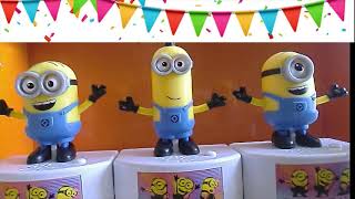 Happy Birthday  Minions Sing Dance with Minionese Sound Effects [upl. by Adekahs837]