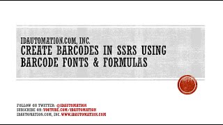 How to Create Barcodes in SSRS using BarcodeFonts and Font Formulas [upl. by Zaslow]