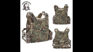 SINAIRSOFT Tactical Plate Carrier Vest Quick Release Buckle MOLLE LaserCut Back Zipper Vest [upl. by Rowan]