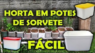 NUNCA MAIS JOGUE FORA POTES DE SORVETES HORTA PRÁTICA [upl. by Anailli]