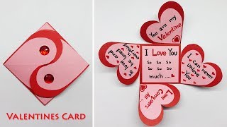 Valentines Day Cards Handmade Easy  Love Greeting Cards Latest Design Handmade  179 [upl. by Nnalyrehc]