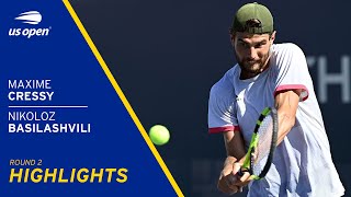 Maxime Cressy vs Nikoloz Basilashvili Highlights  2021 US Open Round 2 [upl. by Airres]