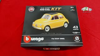 Fiat 500F 1965 Burago diecast kit review and build [upl. by Lurleen672]