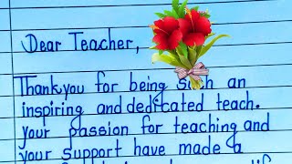 Teachers Day CardTeachers Day Card writingHappy Teachers dayTeachers day letter in english [upl. by Ashling]