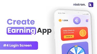 4🤑 Login Screen  Start Earning by Creating Own Earning App Without Coding  Earning App Niotron [upl. by Ydoj]