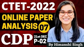 CTET 2022 Online Exam  Previous Year Papers Analysis CDP 21st Dec 2022 Paper02 by Himanshi Singh [upl. by Noruq]