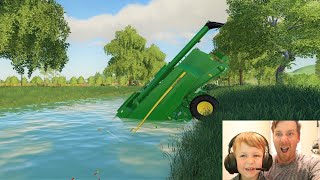 Farming Simulator 19  Part 2 King of sunflowers and we get stuck  Tractor game [upl. by Hodess]