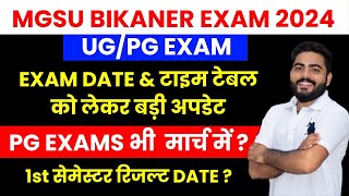 MGSU BIKANER EXAM 2024  UG PG REGULAR NON EX EXAM DATES  TIME TABLE  1ST SEM RESULT [upl. by Isnyl]