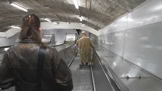 Sweden Stockholm Fridhemsplan Subway Station 4X escalator  night [upl. by Caria145]