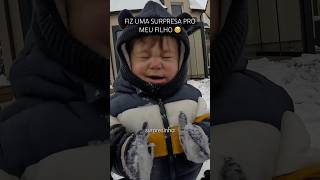 Meu filho estava com medo da neve então eu resolvi fazer uma surpresa pra ele [upl. by Lleon]