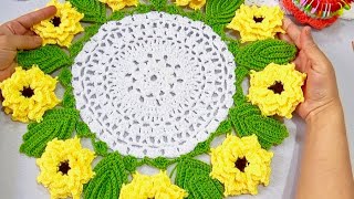 CARPETA CON FLORES TEJIDA A CROCHET PASO A PASO [upl. by Clauddetta]