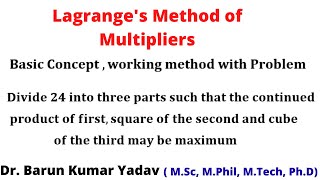 lagranges method of undermined multipliers  part 2 [upl. by Frame]