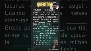 QUESTÕESSHORTS CRASE  línguaportuguesa concursos DEIXE SUA RESPOSTA NOS COMENTÁRIOS concurso [upl. by Areemas]