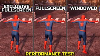 Marvel’s SpiderMan Remastered  Exclusive Fullscreen vs Fullscreen vs Windowed [upl. by Ialocin934]