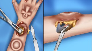 ASMR Treating Extreme Body Mods with insane subdermal implants on his hands  Body transformation [upl. by Odranreb]