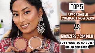 TOP 5 Affordable COMPACT POWDERS that work amazing as BRONZERS  CONTOUR for DUSKYDEEPBROWN SKIN [upl. by Renner]