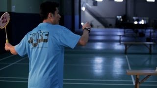 How to Long Serve  Badminton Lessons [upl. by Aicineohp]