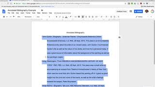 Format an Annotated Bibliography in Google Docs [upl. by So222]