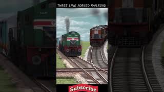 THREE LINE FORKED RAILROAD  Trains Crossing Each Other At Same Track  HintsGamerz [upl. by Bierman]