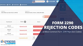 IRS Form 2290 Rejection Codes Explained [upl. by Jewelle]