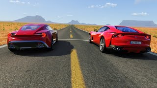 Aston Martin Vanquish Zagato 2019 vs Ferrari 812 Superfast 2017 at Monument Valley [upl. by Chemar494]