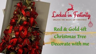 Red and Gold Magic Decorating a 4ft Christmas Tree for a festive glow [upl. by Irap]