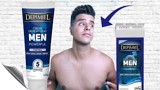 DEPILAÇÃO COM CREME EM 5 MINUTOS  DEPIMIEL MEN CORPORAL [upl. by Nortyad]