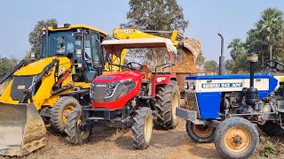 Jcb 3dx Backhoe Loader Machine Loading Murum In Mahindra and Swaraj Tractor  Jcb and Tractor Video [upl. by Yehc]