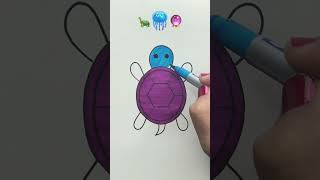 Satisfying art painting 🐢🪼🔮trendingshorts art drawing ytshorts artdrawing viral [upl. by Nnylecyoj]