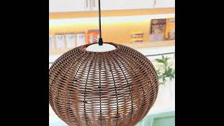 Outdoor Waterproof Pendant Light Homestay Rattan Lighting [upl. by Enitsuga]