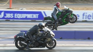 Ninja H2 SX vs Hayabusa  superbikes drag racing [upl. by Ndnarb891]