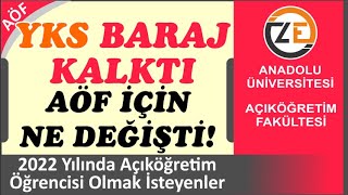 AÖF YKS Baraj Puanı Kalktı  Açıköğretime Girmek İçin Ne Değişti [upl. by Hemingway653]