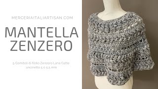 MantellaPoncho Zenzero  Lana Gatto  merceriaitaliartisancom [upl. by Prudie]