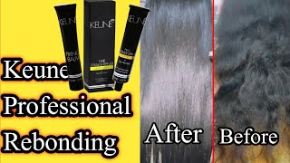 Keune Sleek amp Shine Rebonding Tutorial For Professionals  Hair Rebonding Transformation [upl. by Carrol]