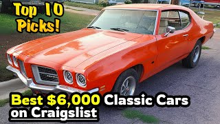 Best 6000 Classic Cars for Sale by Owner on Craigslist  Top 10 Picks [upl. by Odradlig]