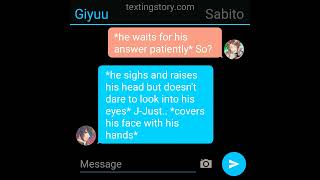 Demon Slayer texting story  Tanjiro finds out   a Sabito x Giyuu story [upl. by Nodnnarb841]