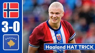 Norway vs Kosovo highlights 30 Erling Haaland hat trick goals [upl. by Nafri313]