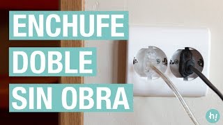 Cómo cambiar un enchufe simple por uno doble sin obras · Handfie DIY [upl. by Ordnagela]