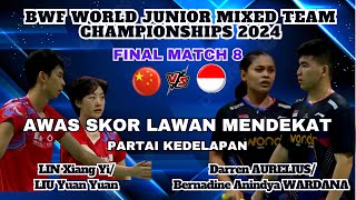 FINAL MATCH 8  Darren AURELIUSWARDANA INA vs LIN Xiang YiLIU Yuan Yuan CHN  BWF WJMTC 2024 [upl. by Mateo224]