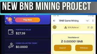 New BNB Mining Game Earn Free Unlimited BNB bnbminingsite [upl. by Ennairam303]