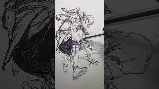 Join me sketching friendly neighborhood SpiderMan using ballpoint Follow for more art shorts [upl. by Rehpotsirhcnhoj740]