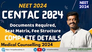 CENTAC 2024  Pondicherry Medical Counselling 2024  Information Bulletin Seat MatrixFee Structure [upl. by Pfosi]