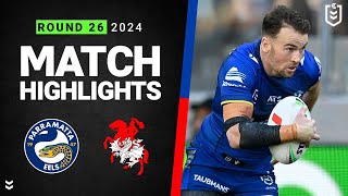 NRL 2024  Eels v Dragons  Match Highlights [upl. by Sutniuq]