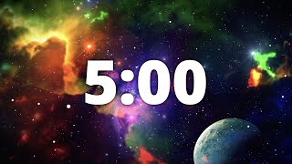 5 Minute Countdown Timer with Alarm and Deep Space Ambient Music  🌠Deep Space Galaxy 🌠 [upl. by Adelpho703]